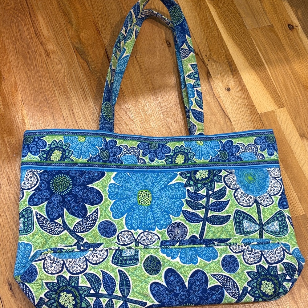 Vera Bradley Blue and Green Floral Tote